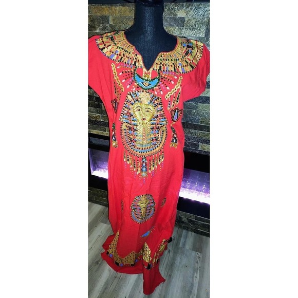 Dresses & Skirts - Red Long Egyptian Long Caftan Dress size S/M